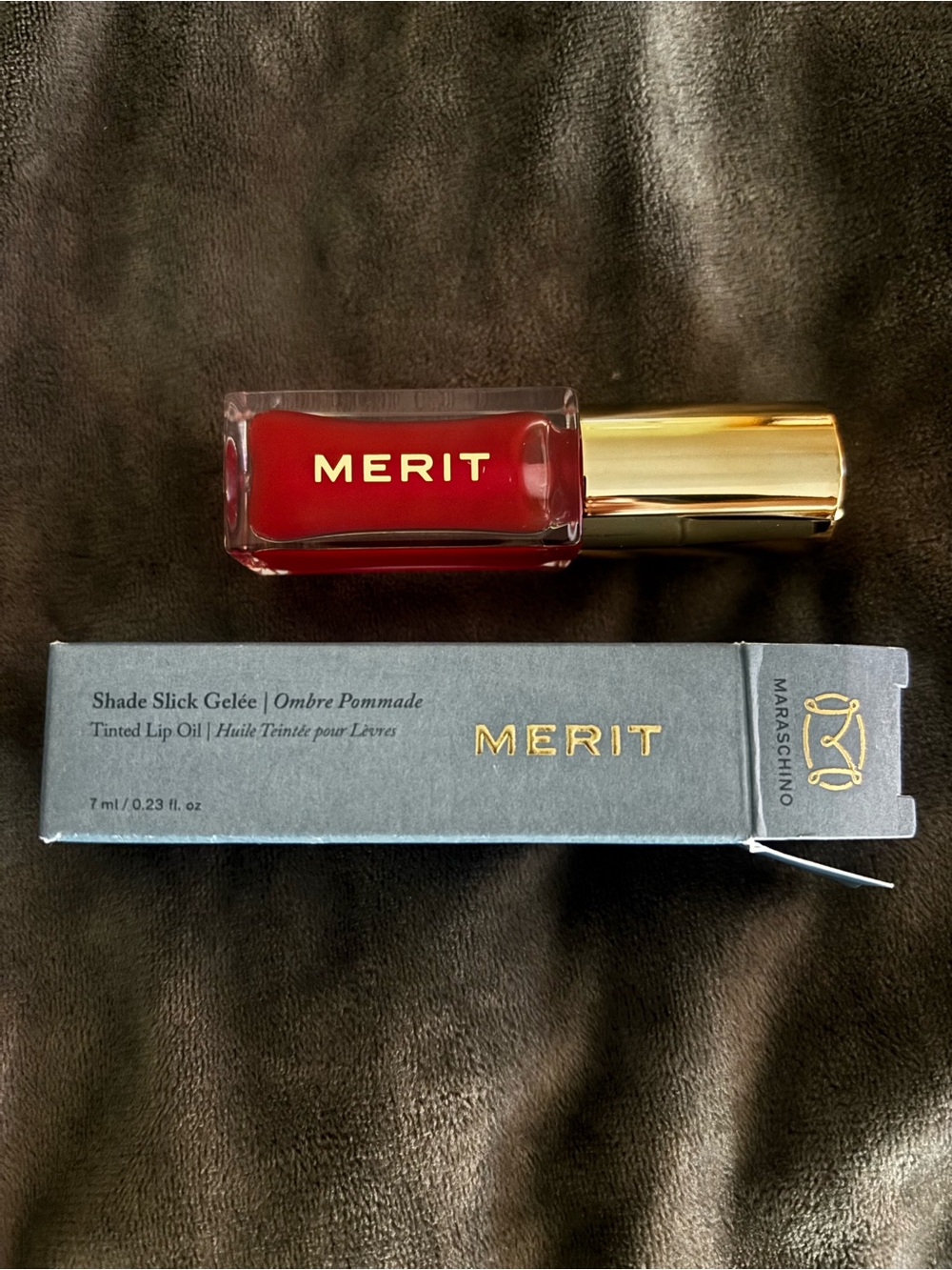 Merit Tinted Lip Oil — Maraschino Red Gloss